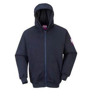 FR Zipper Sweatshirt – Navy Blue Flame Resistant ARC 2 Hoodie with Front Pockets