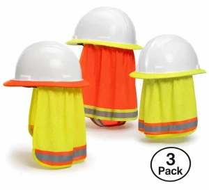 hi vis hard hat neck shade sun protection cover with reflective stripe