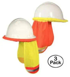 hi vis hard hat neck shade sun protection cover with reflective stripe