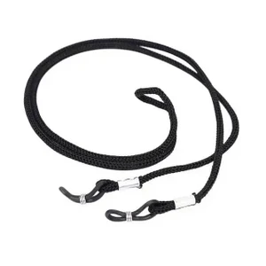 Black nylon eyeglass cord for adjustable universal safety glasses