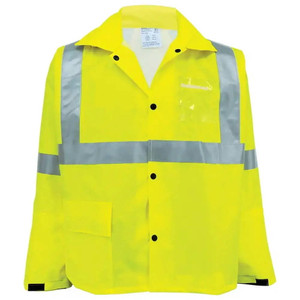 High-Visibility Self-Extinguishing Rain Jacket ANSI Class 3 Safety Workwear