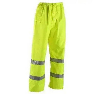 ANSI Class E hi-vis rain pants with 3M reflective striping for wet weather work