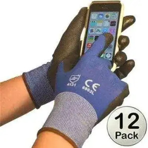 Touchscreen compatible PU coated work gloves
