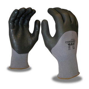 Conquest Max micro-foam nitrile grip gloves with ANSI A1 cut resistance, dozen pack