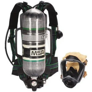 MSA G1 SCBA respirator with carbon composite cylinder