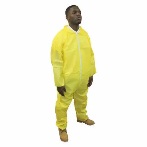 Level C splash resistant disposable coveralls microporous hazmat suit case of 25