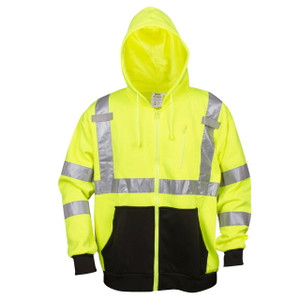 Hi-Vis Reflective Hooded Sweatshirt 300g fleece safety workwear