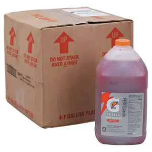 Industrial 4-pack case of Gatorade Gallon Concentrate ready for shipment from regional hubs, positioned as the cost-effective hydration solution for large-scale work sites