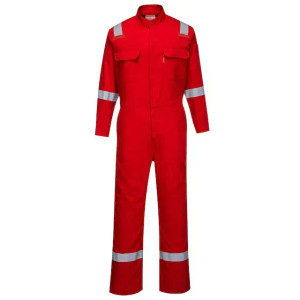FR flame resistant coverall front view high-visibility workwear