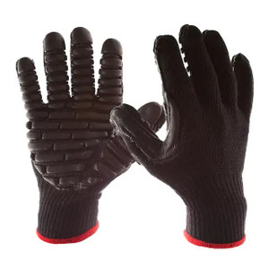 Anti-vibration work gloves protecting hands from power tool vibration