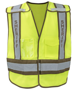 Sheriff breakaway reflective safety vest for high visibility traffic control and roadside work