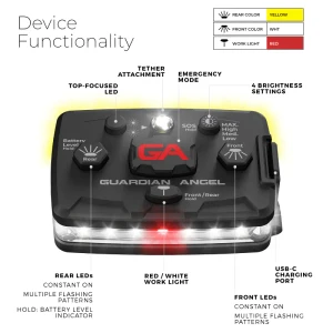 Elite Series white and yellow wearable safety light.