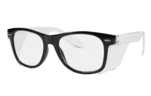 Bouton Optical Commuter auto focus reader safety glasses with clear lens, black frame, and side shields