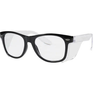 Bouton Optical Commuter auto focus reader safety glasses with clear lens, black frame, and side shields
