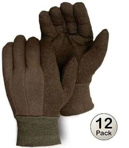 brown jersey gloves pvc dot grip
