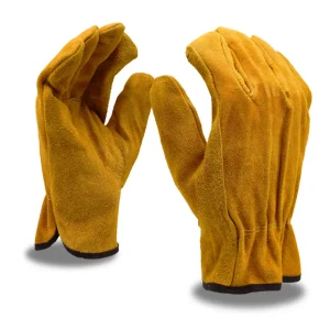 Cowhide Driver Style Split Leather Gloves