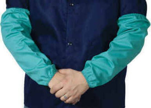 Pair of green 18-inch FR welding sleeves