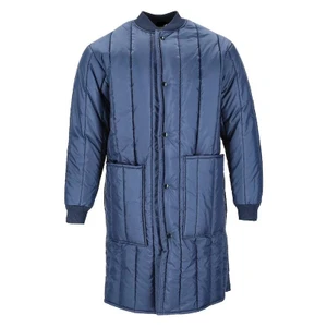 Navy freezer frock liner jacket for cold storage workers