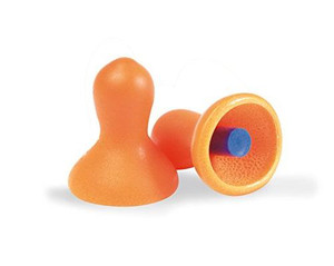 Howard Leight Quiet QD1 uncorded orange reusable earplugs in a bulk 100-pair dispenser box
