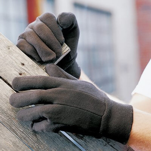 Brown Jersey Cotton Work Gloves-Wholesale Price-Cheap Work Gloves