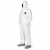 Worker wearing Tyvek® disposable coverall suit with integrated hood and boots in industrial setting