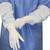 Close-up of Tyvek® disposable sleeve cover material and stitching