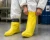 Waterproof Hazmat Shoe Covers Yellow Overboots with Textured Grip Sole