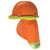 Bright orange hard hat sun shade for construction and road work, 3 pack