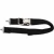 Flame-resistant black hard hat chin strap with metal hook attachment clips, adjustable slide fastener, and quick-release buckle on a white background.