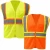 contrasting reflective tape detail on ANSI class 2 safety vest high visibility striping design