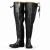 black rubber hip boots with thigh straps for deep water protection