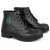 Black Dunlop steel toe PVC work shoes showing slip-resistant industrial outsole