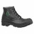 Black Dunlop steel toe PVC work shoes showing slip-resistant industrial outsole