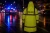Officer Wearing Police Rain Coat At Night