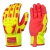 Skytec TORQ Strike high-visibility impact-resistant work gloves with red TPR protection, reinforced palms, and extended knit cuffs.