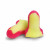 Magenta and yellow high-visibility Laser Lite ear plugs for safety inspections