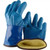 Blue 12-inch PVC waterproof insulated gloves for freezer and cold storage work