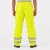 Rear view of ANSI Class E waterproof rain pants designed for construction and road work