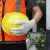 White cotton poly knit work glove shell, large size
