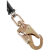 Close-Up Image Alt Tag:
Close-up of galvanized swivel steel snap hook on a 20 ft SRL