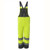Close-up of adjustable suspenders, snap fly, and ankle hook-and-loop on Class E work pants