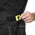 Detail view of insulated freezer work bibs showing waterproof chest pocket and adjustable safety suspenders
