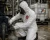 Worker Wearing Tychem 4000 Suit