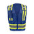 Blue mesh safety vest with reflective stripes worn by surveyor in field environment