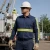 blue long sleeve uniform shirt with enhanced visibility