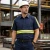 short sleeve uniform shirt with hi vis stripe