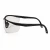 Clear lens wraparound safety glasses with black adjustable temples
