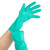 Embossed grip nitrile gloves for chemical handling and sanitation