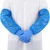 Blue 18 inch vinyl PVC arm protectors with elastic ends for food processing and sanitation