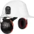 V3 cap-mounted passive ear muff with 26 dB NRR, neon red and black design and adjustable hard hat mounting arms.